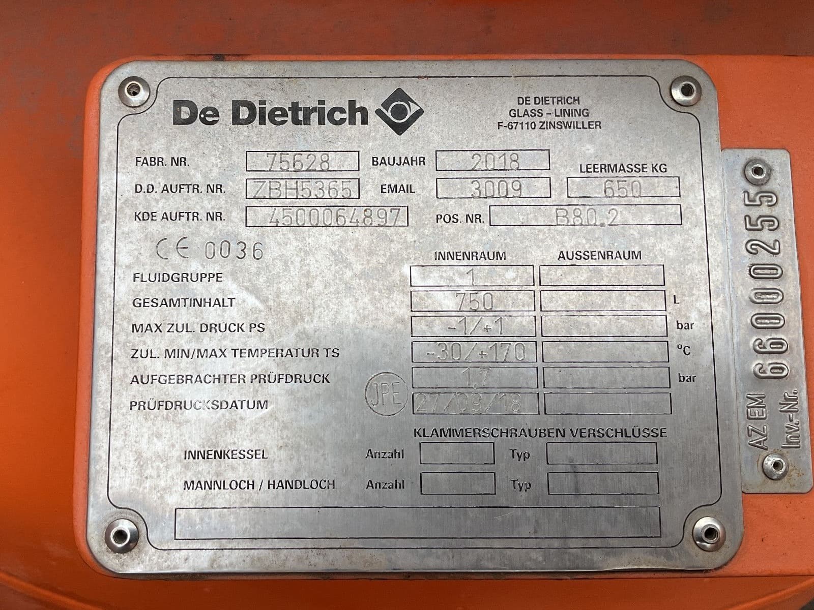 De Dietrich 750 L (Glass line) - Герметичный сосуд - image 3