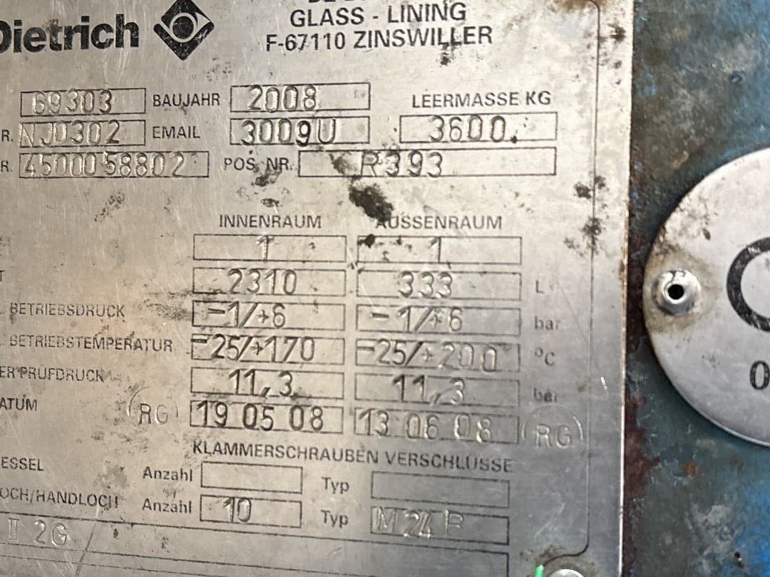 De Dietrich BE1600 - Smaltované reaktor - image 4
