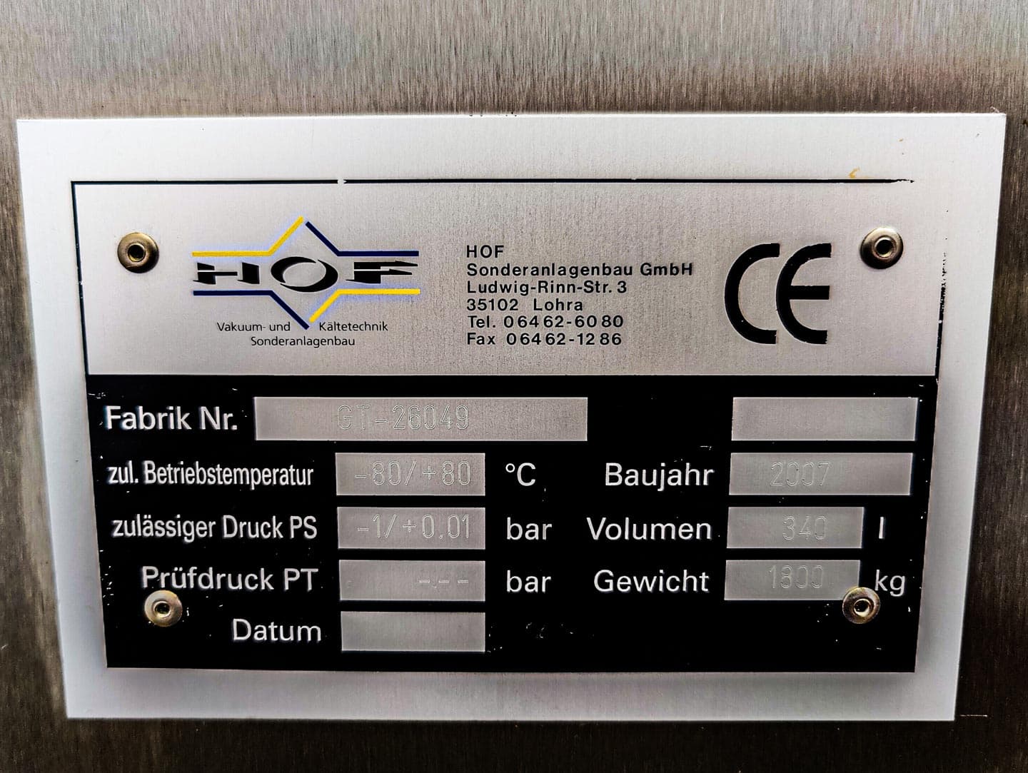 Hof Vakuum- und Kaltetechnik vacuum dryer - Сублимационная сушилка - image 8