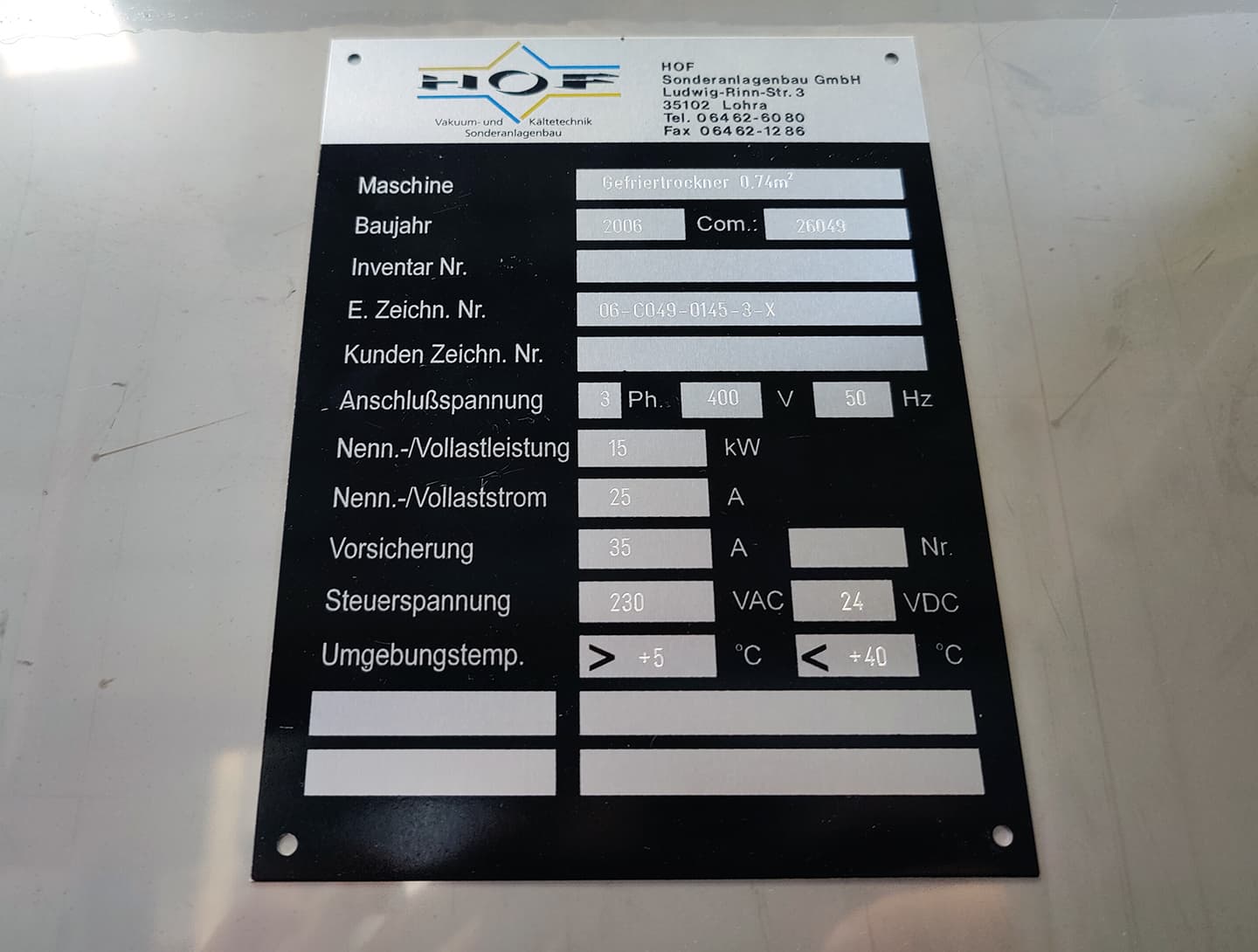 Hof Vakuum- und Kaltetechnik vacuum dryer - Сублимационная сушилка - image 7