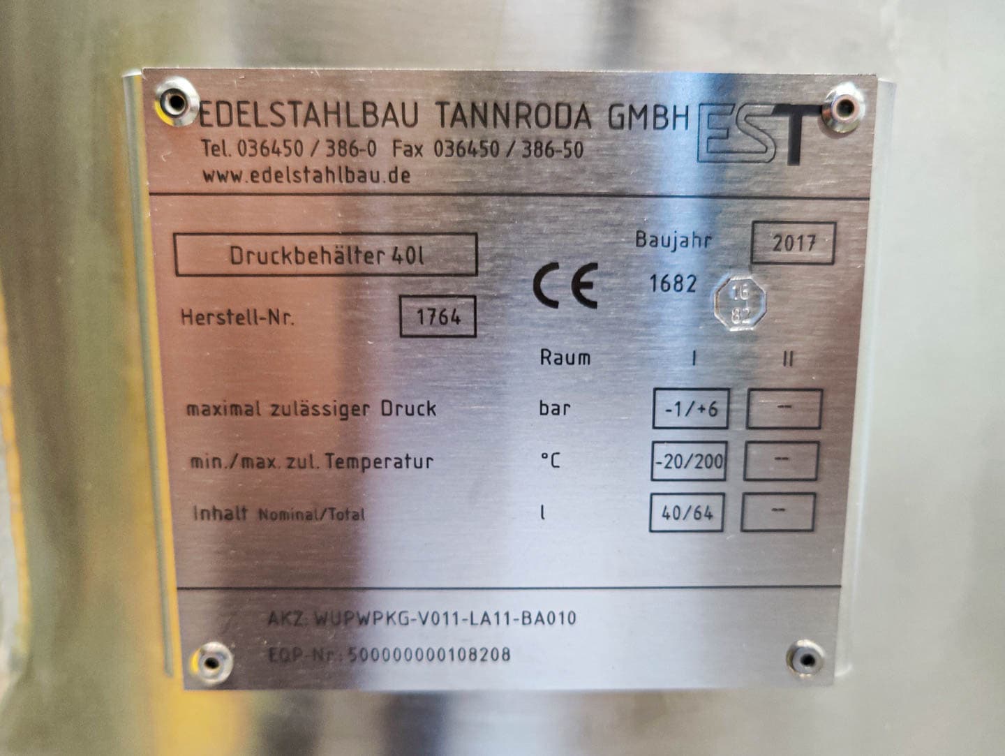 Edelstahlbau Tannroda 40l (Pharma execution & unused) - Герметичный сосуд - image 10