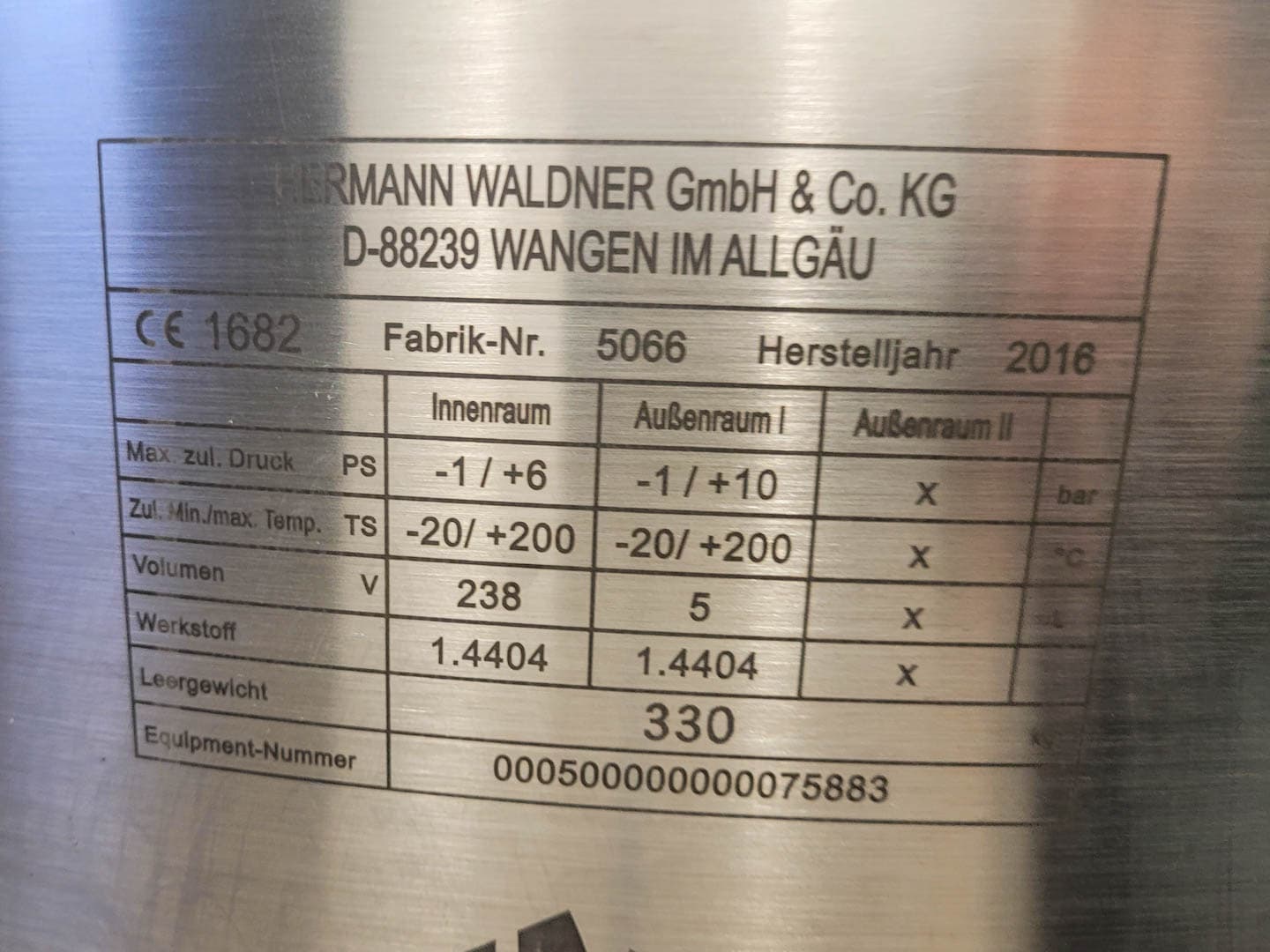 Hermann Waldner 150l (Pharma execution & unused) - Реактор из нержавеющей стали - image 7