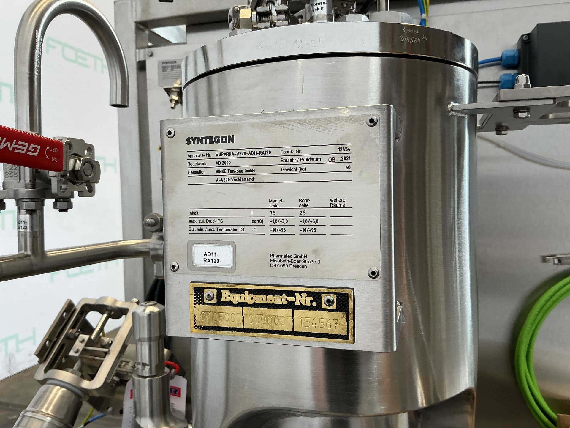 Pharmatec GmbH 6 Ltr mobile pharma reactor - NEW - Реактор из нержавеющей стали - image 8