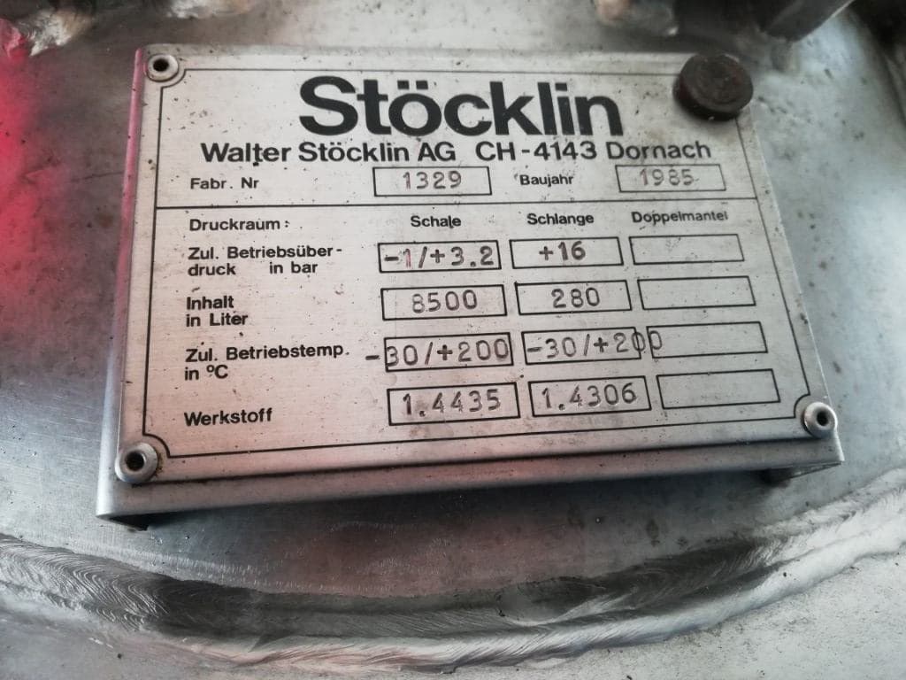 Stoecklin 6300 ltr - Реактор из нержавеющей стали - image 14