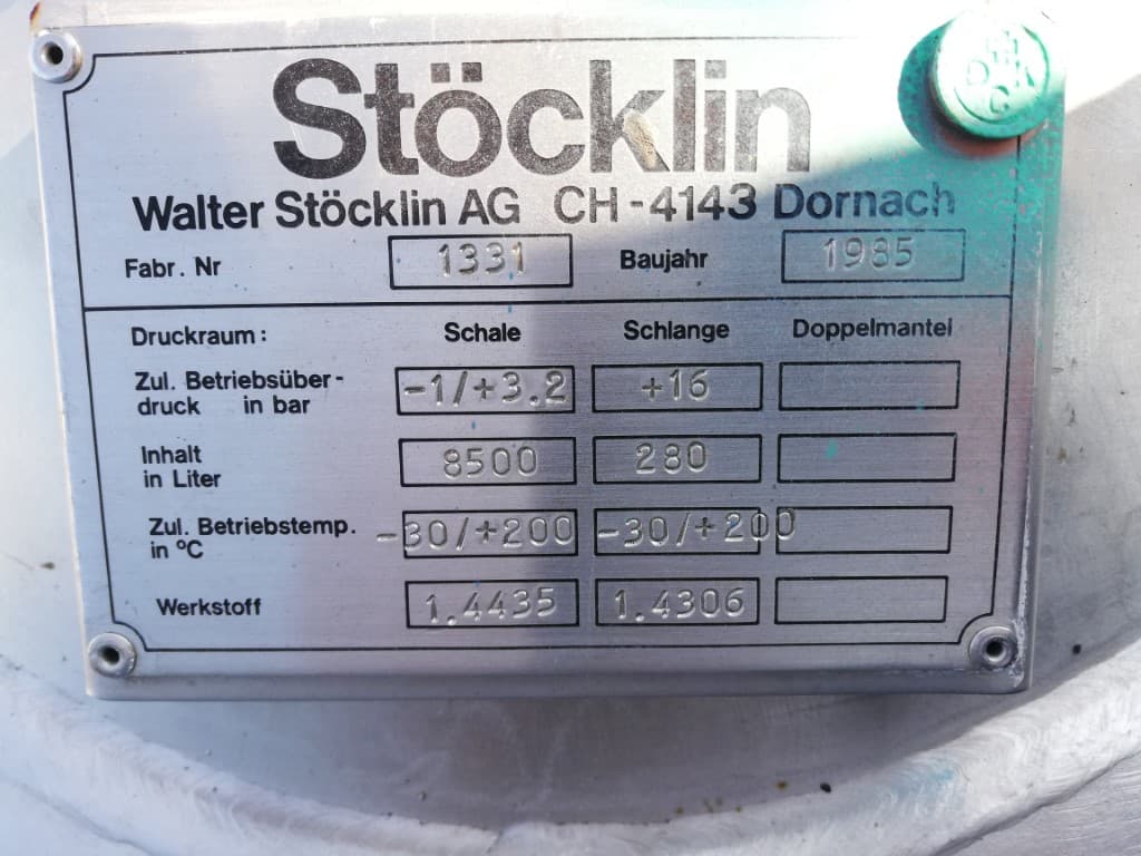 Stoecklin 6300 ltr - Реактор из нержавеющей стали - image 13