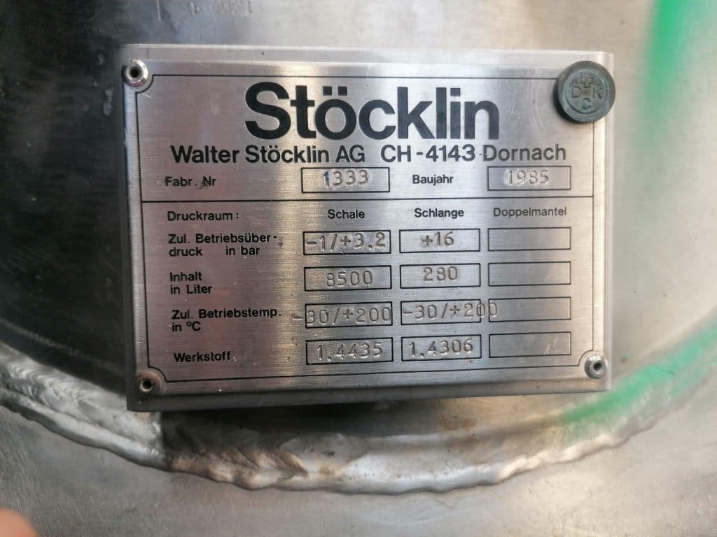 Stoecklin 6300 ltr - Реактор из нержавеющей стали - image 10